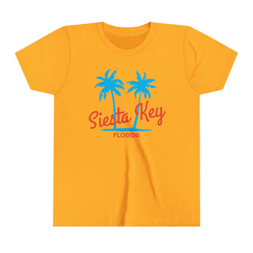 Buy gold Siesta Key, Florida Youth Shirt - Retro Palm Tree Siesta Key Kid's T-Shirt
