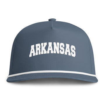 Arkansas Embroidered Rope Hat - Vintage Sunwashed Rope Cap, Comfort Colors
