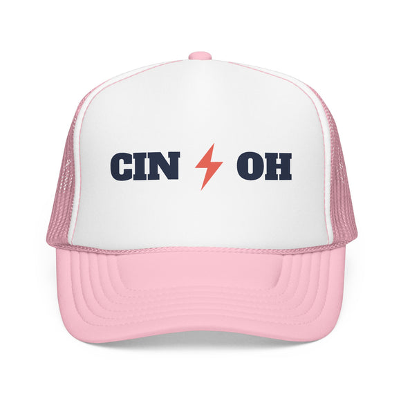 Cincinnati, Ohio Retro Trucker Hat - Lightning Foam Cap