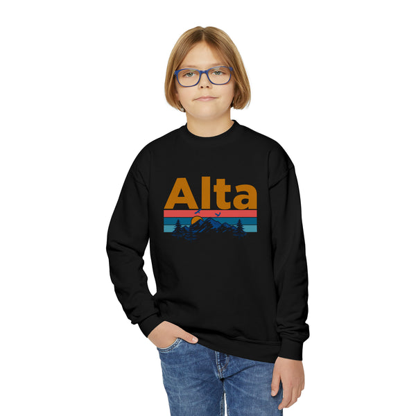 Alta, Utah Youth Sweatshirt - Unisex Kid's Alta Crewneck Sweatshirt