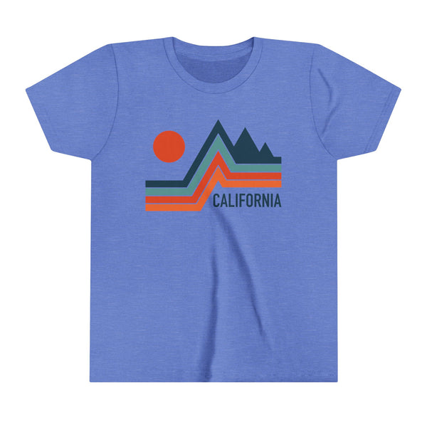 California Youth Shirt - Retro Mountain California Kid's T-Shirt
