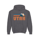 Utah Youth Hoodie - Retro Mountain Utah Youth Sweatshirt-1