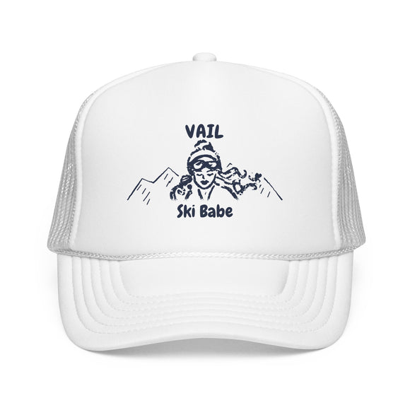 Vail, Colorado Ski Babe Trucker Hat — Foam Mesh Cap