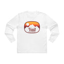 Vail, Colorado Mens Base Long-sleeve Tee - Retro Ombre Heavy Weight Long Sleeve T-shirt-3