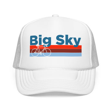 Buy white Big Sky, Montana Trucker Hat - Foam Big Sky Bike Cap