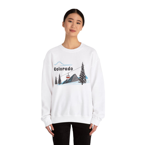 Colorado Sweatshirt - Unisex Ski Mountain Gondola Colorado Sweatshirt