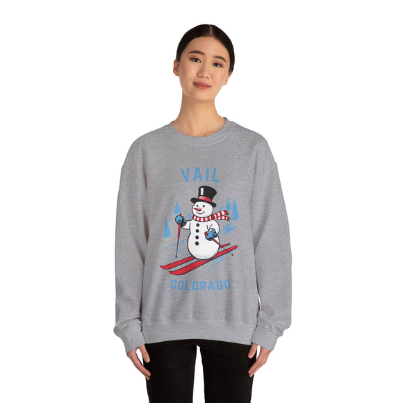 Vail, Colorado Sweatshirt - Ski Snowman Graphic Crewneck