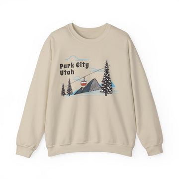 Buy sand Park City, Utah Sweatshirt - Unisex Retro Ski Mountain Gondola Park City Sweatshirt