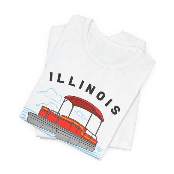 Illinois T Shirt - Retro Pontoon Boat Illinois Tee