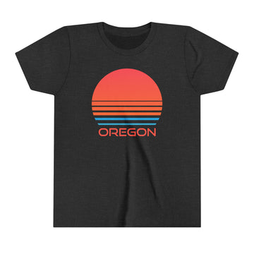 Buy dark-grey-heather Oregon Youth Shirt - Retro 80s Oregon Kid's T-Shirt