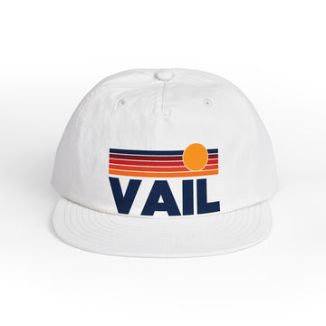 Vail, Colorado retro sunset Surf Cap | vintage striped sun state hat