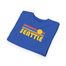 Seattle, Washington Toddler Sweatshirt - Retro Sun Seattle Toddler Crewneck Sweatshirt-11