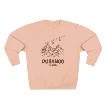 Buy pale-pink Premium Durango, Colorado Gondola Ski Mountain Sweatshirt