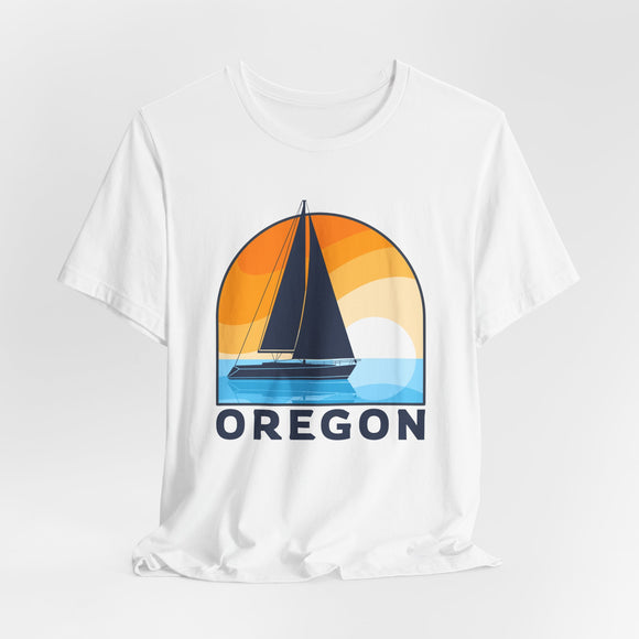 Oregon T Shirt - Retro Sailboat Oregon Tee