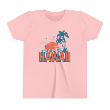 Buy pink Hawaii Youth Shirt - Retro Palm Tree Hawaii Kid's T-Shirt