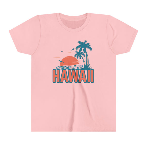 Hawaii Youth Shirt - Retro Palm Tree Hawaii Kid's T-Shirt