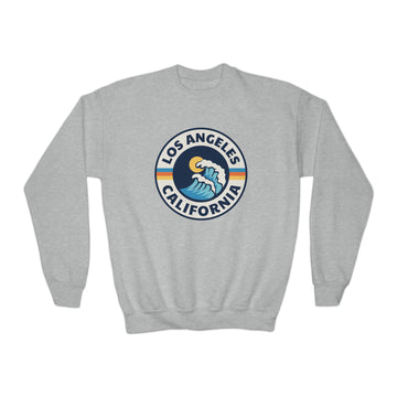 Buy sport-grey Los Angeles, California Youth Sweatshirt - Unisex Kid's Los Angeles Crewneck Sweatshirt