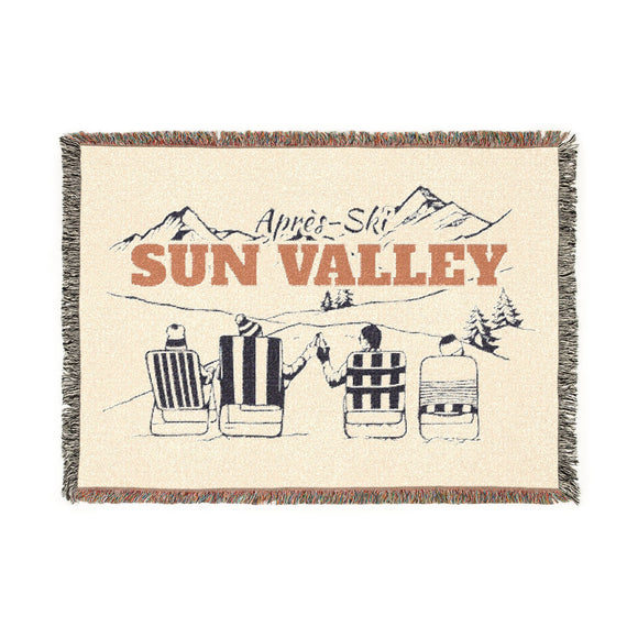 Sun Valley, Idaho Ski Town Throw Blanket | Mountain Woven Blanket