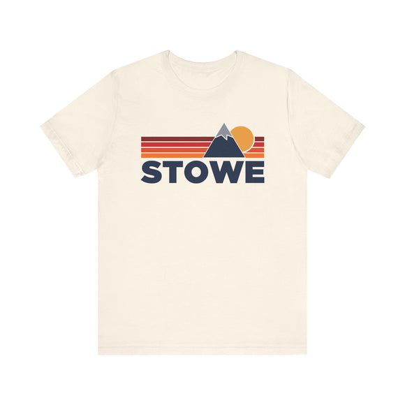 Retro Stowe, Vermont T-shirt, Mountain Tee, Vintage Stowe Unisex Jersey Shirt, Outdoor Hiking Apparel