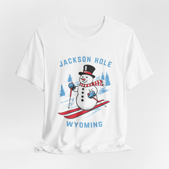 Jackson Hole, Wyoming T Shirt - Ski Snowman Graphic Tee