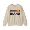 Idaho Sweatshirt Retro Sun Unisex - Vintage Idaho Inspired Warm Pullover Jumper