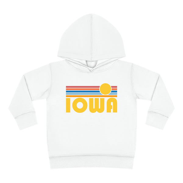 Iowa Toddler Hoodie - Retro Sunrise Unisex Iowa Toddler Sweatshirt