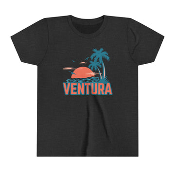 Buy dark-grey-heather Ventura, California Youth Shirt - Retro Palm Tree Ventura Kid's T-Shirt