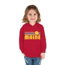 Maine Toddler Hoodie - Retro Sunrise Unisex Maine Toddler Sweatshirt-14