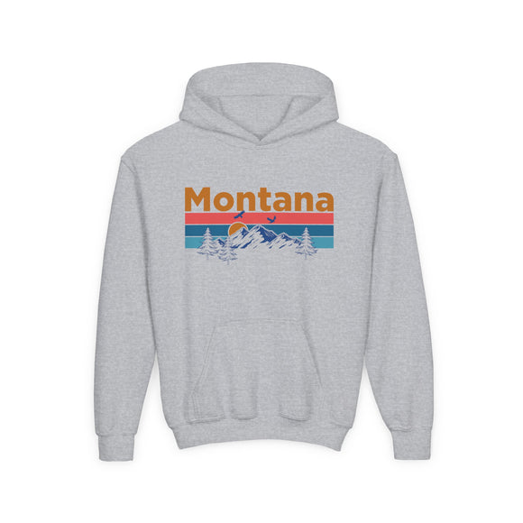 Montana Youth Hoodie - Mountain Sunset Montana Youth Sweatshirt