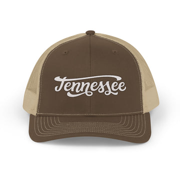 Buy brown-khaki Tennessee Snapback Trucker Cap - Embroidered Tennessee Hat