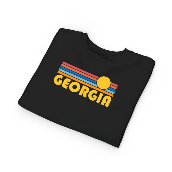 Georgia Toddler Sweatshirt - Retro Sun Georgia Toddler Crewneck Sweatshirt