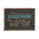 Montana Ski Town Throw Blanket | Mountain Woven Blanket-5