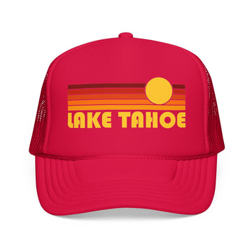 Kids Lake Tahoe, California Retro Sunset Trucker Hat