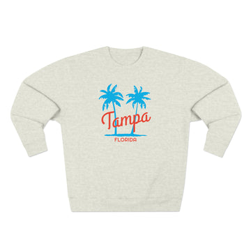 Buy oatmeal-heather Premium Tampa, Florida Sweatshirt - Retro Unisex Sweatshirt