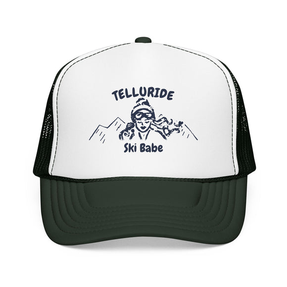 Telluride, Colorado Ski Babe Trucker Hat — Foam Mesh Cap