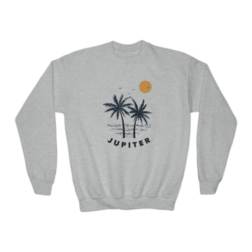 Jupiter, Florida Youth Sweatshirt - Unisex Kid's Jupiter Crewneck Sweatshirt - 0