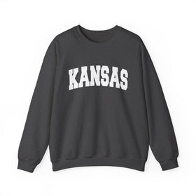 Buy dark-heather Kansas Sweatshirt - Unisex Graphic Crewneck