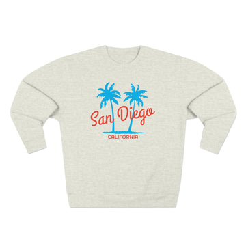 Buy oatmeal-heather Premium San Diego, California Sweatshirt - Retro Unisex Sweatshirt