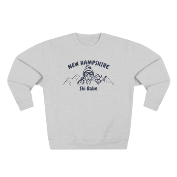 Buy heather-grey Premium New Hampshire Ski Babe Sweatshirt