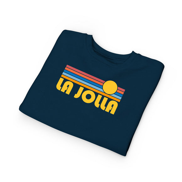La Jolla, California Toddler Sweatshirt - Retro Sun La Jolla Toddler Crewneck Sweatshirt