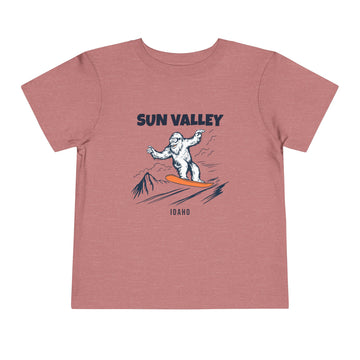 Buy heather-mauve Sun Valley, Idaho Yeti Snowboard Toddler Tee