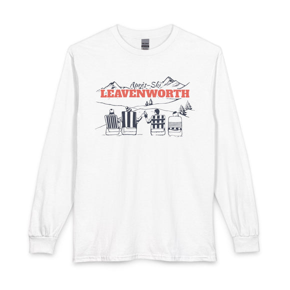 Leavenworth, Washington Après-ski Long Sleeve Shirt - Mountain Retro Skiing
