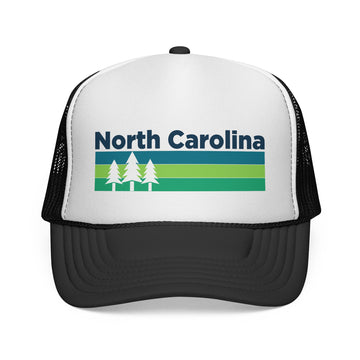 North Carolina Retro Trees Trucker Hat - Vintage Style North Carolina Cap