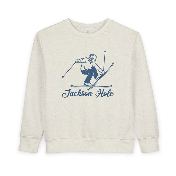 Jackson Hole, Wyoming Toddler Sweatshirt - Vintage Ski Jackson Hole Toddler Crewneck Sweatshirt