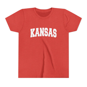 Buy heather-red Kansas Youth Graphic Tee - Kids T Shirt