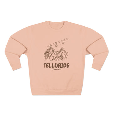 Buy pale-pink Premium Telluride, Colorado Gondola Ski Mountain Sweatshirt