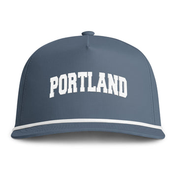 Portland, Oregon Embroidered Rope Hat - Vintage Sunwashed Rope Cap, Comfort Colors