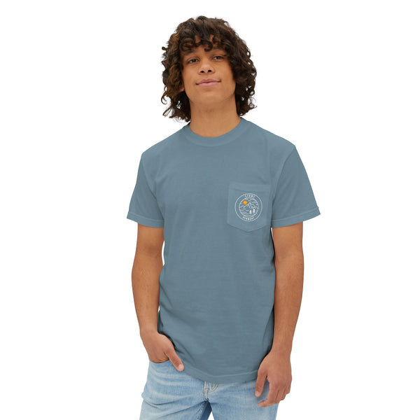 Stowe, Vermont Pocket Tee Shirt, Garment-Dyed Shirt, Mountain Graphic Tee, Comfort Colors