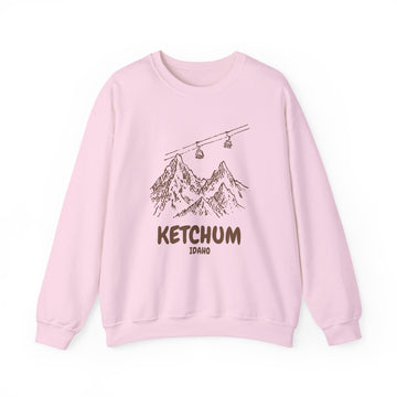 Buy light-pink Ketchum, Idaho Mountain Gondola Sweatshirt, Travel Graphic