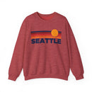 Seattle, Washington Sweatshirt Retro Sun Unisex - Seattle Vintage Inspired Warm Pullover Jumper-6